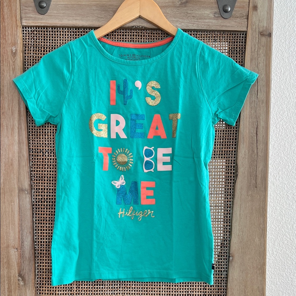 💚💚BUY 3 for $15💚💚💚 Tommy Hilfiger Kids' Turquoise Graphic Tee